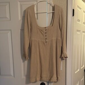 freepeople Square Neck Waffle Knit Dress